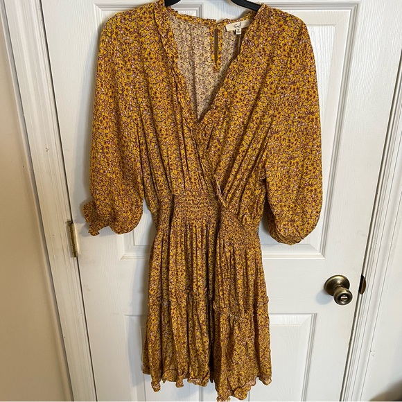easel Dresses & Skirts - NWT Easel Mustard Floral Dress